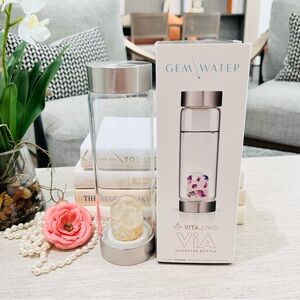 VitaJuwel ViA x Boss Baby Water Bottle Citrine, Clear Quartz, Gold Leaf